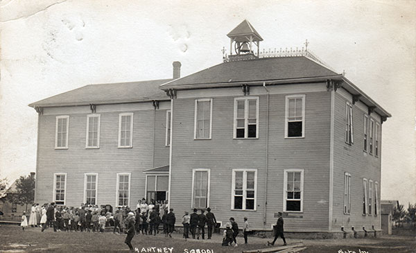 Postcard view of Hartney School