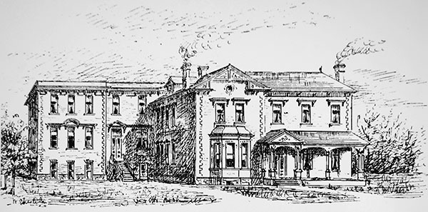 Sketch of Havergal College, showing a new wing constructed in 1902