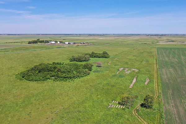 Aerial view of the former Hayfield site