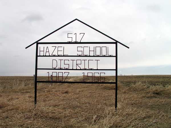 Hazel School commemorative sign