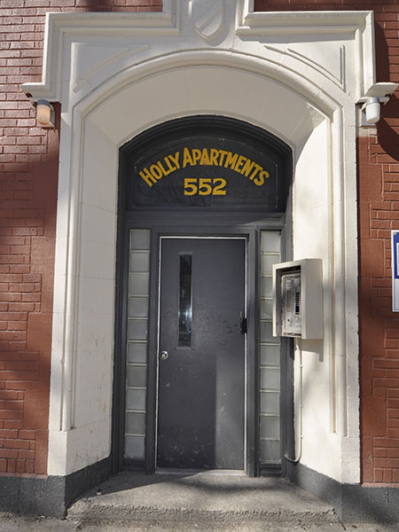 Entrance to Holly Apartments