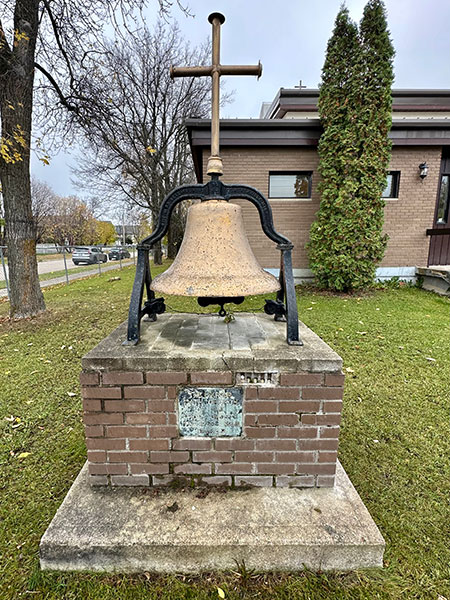 Bell and plaque at Holy Ghost Ukrainian Catholic Church