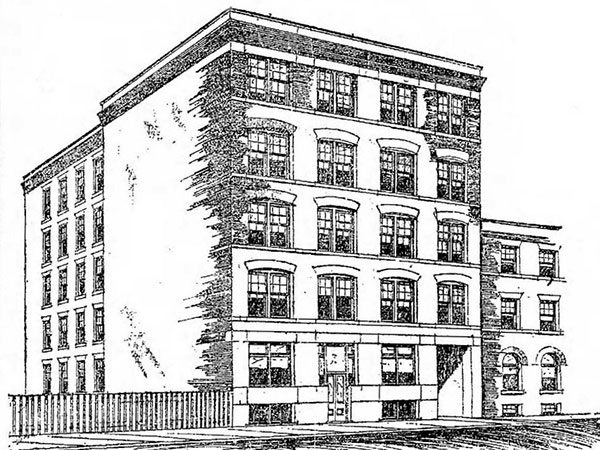 Architectural drawing for the Alaska Feather and Down Building