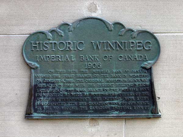 Imperial Bank of Canada commemorative plaque
