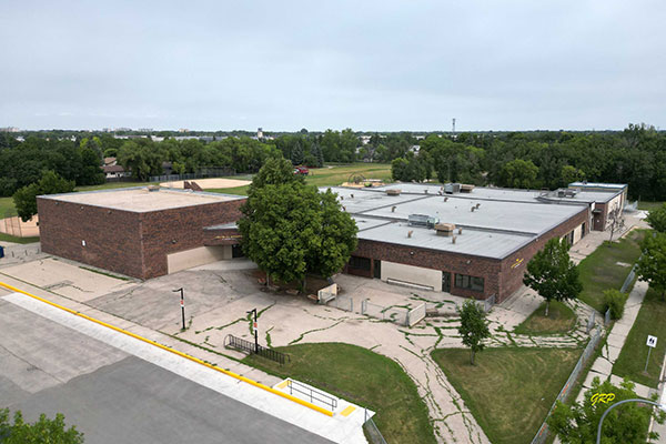 Aerial view of John De Graff School