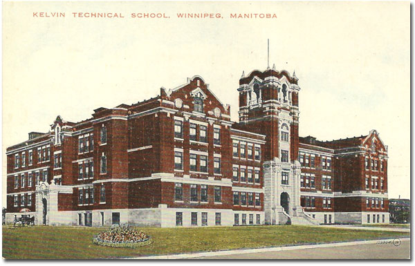 Postcard view of Kelvin Technical High School