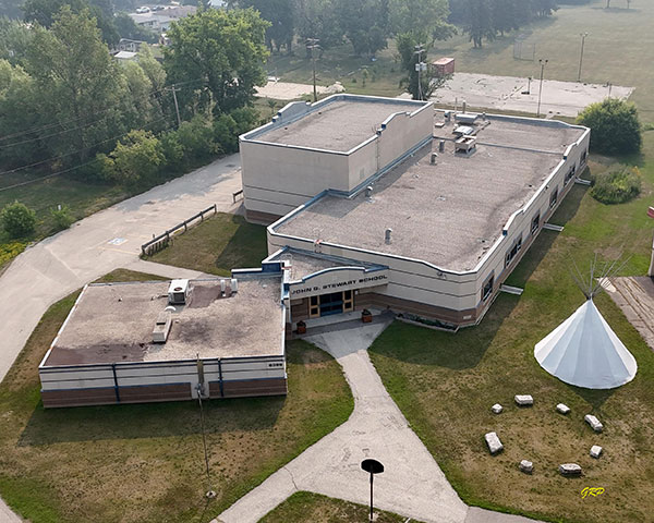 Aerial view of John G. Stewart School