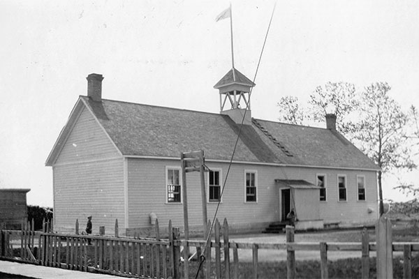 The first Lac du Bonnet School, built in 1903 and expanded in 1915