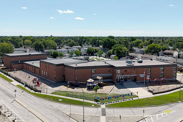 Aerial view of Lacerte School