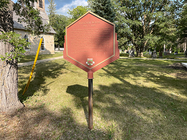 Duncan McRae commemorative monument