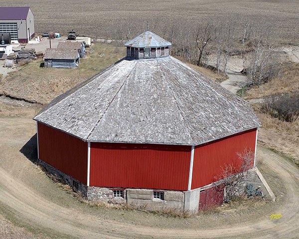 Aerial view of the Logan Barn