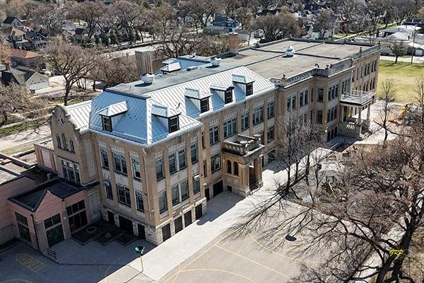 Aerial view of Luxton School