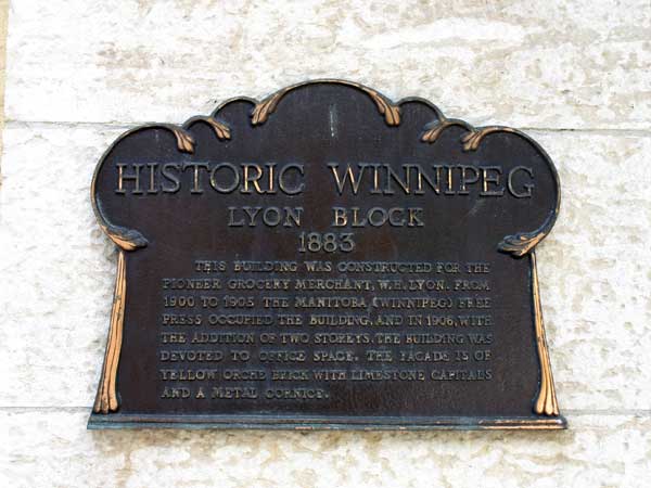 Lyon Block commemorative plaque