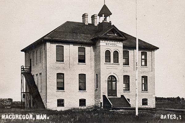 Postcard view of MacGregor School