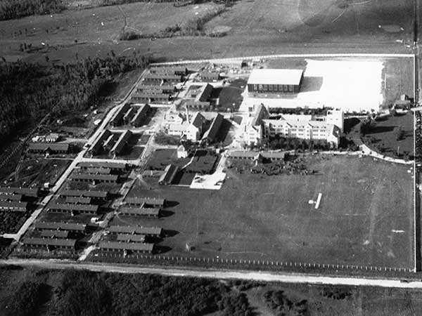 Aerial view of the No. 3 Wireless School during the Second World War