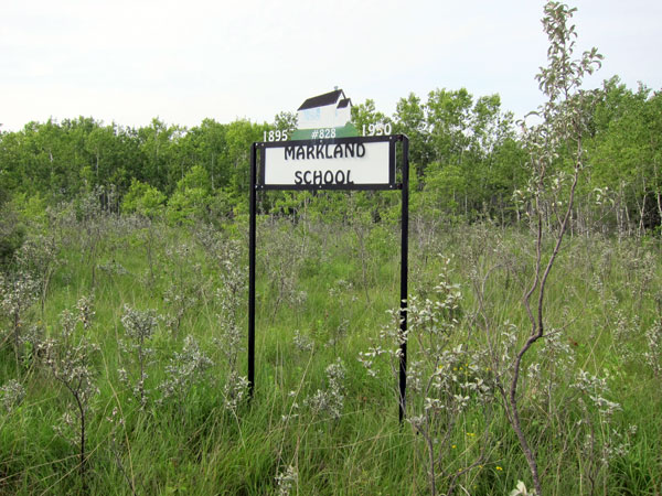 Markland School commemorative sign