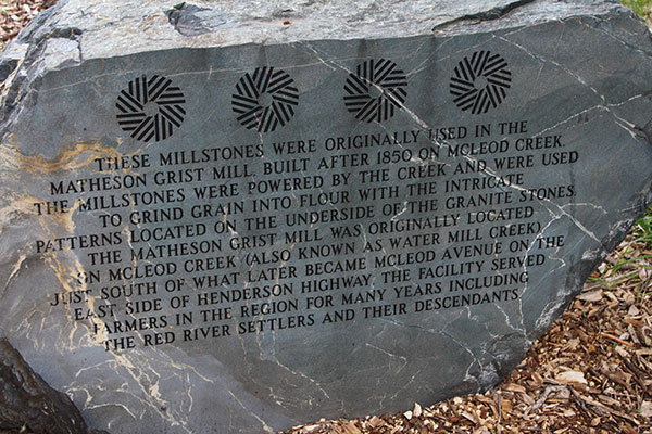 Matheson Millstones Park interpretation