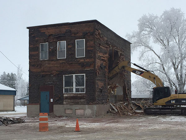 Former Merchants Bank branch at Austin under demolition