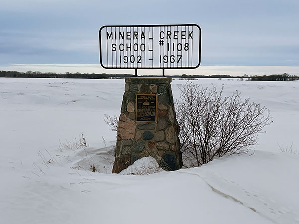 Mineral Creek School commemorative monument