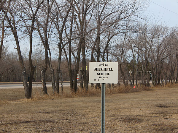 Mitchell School commemorative sign