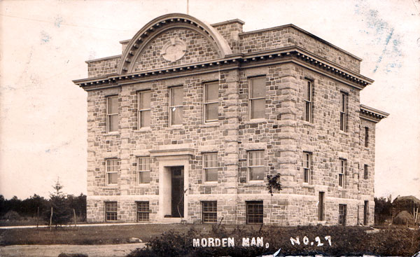 Postcard view of Morden Court House and Gaol