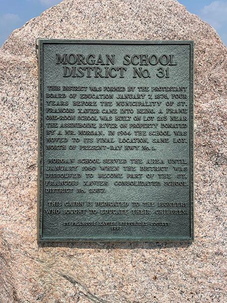 Plaque on Morgan School commemorative monument