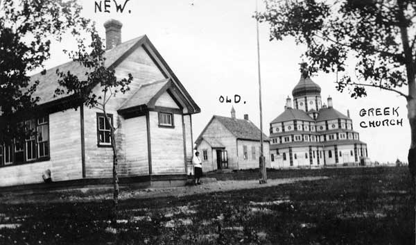 The two Mountain Road School building, beside the St. Mary’s Ukrainian Catholic Church