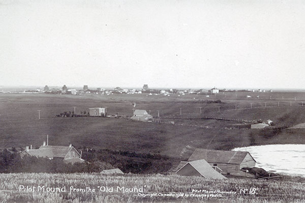 Post view of the town from the mound