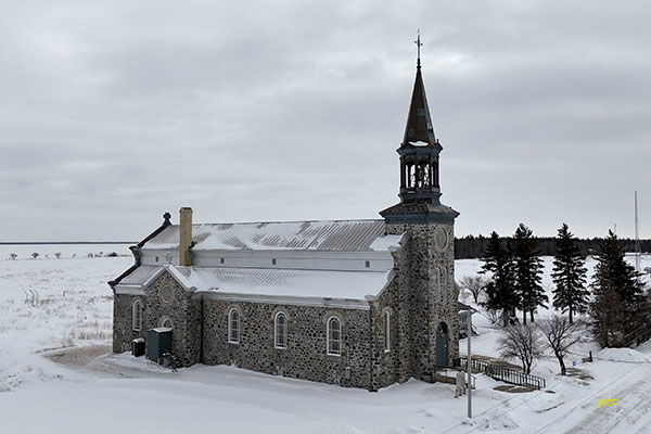 Aerial view of Our Lady of Seven Sorrows Roman Catholic Church