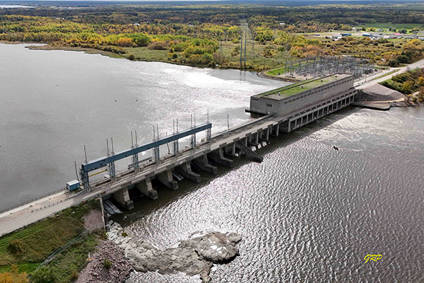 Aerial view of the Pine Falls Generating Station