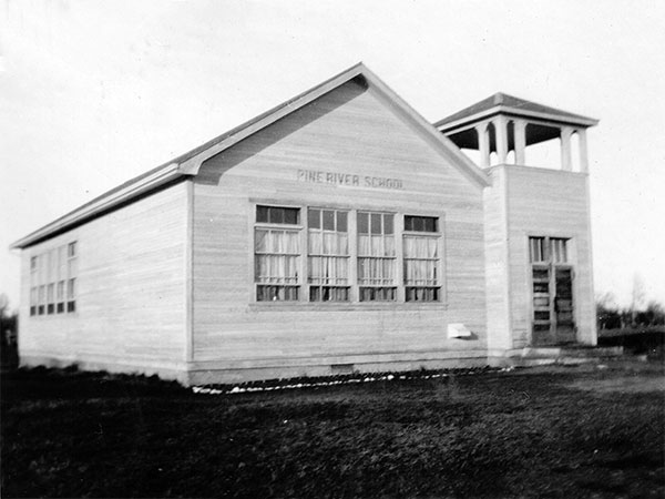 The original Pine River School building