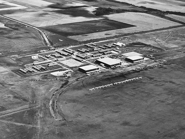 Aerial view of the No. 14 Elementary Flying Training School & No. 7 Air Observers School