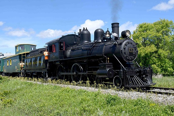 Prairie Dog Central steam-powered locomotive