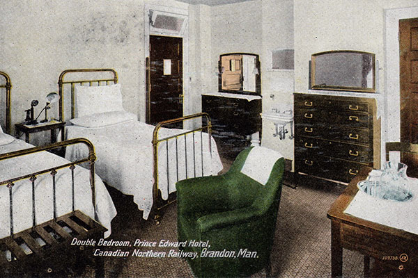 Postcard view of a double room in the Prince Edward Hotel