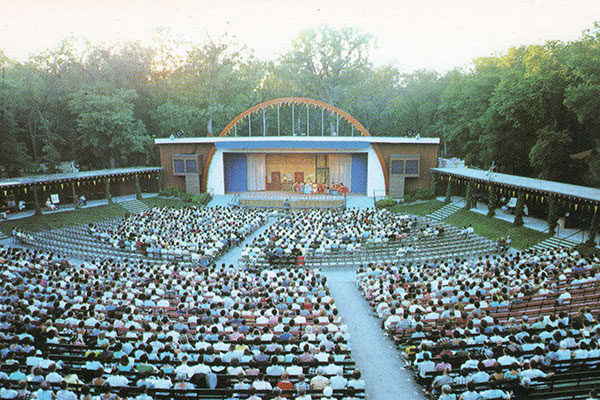 Postcard view of Rainbow Stage