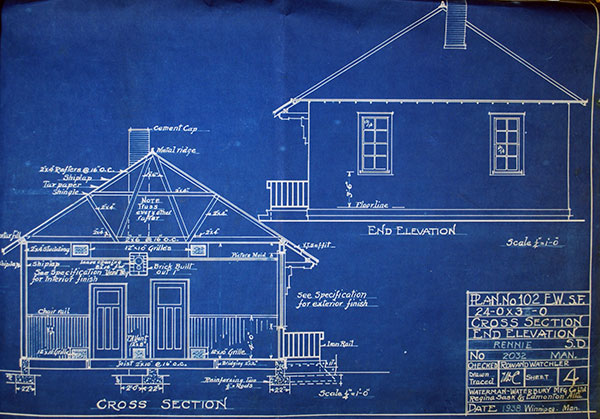 Blueprints for the second Rennie School building