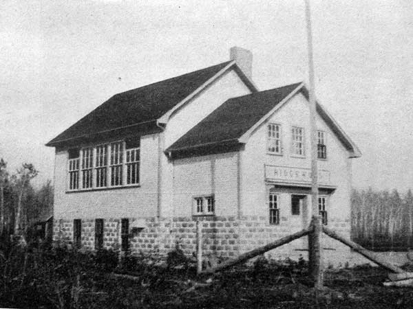 The new Ridgewood School building, erected at a cost of $6,000