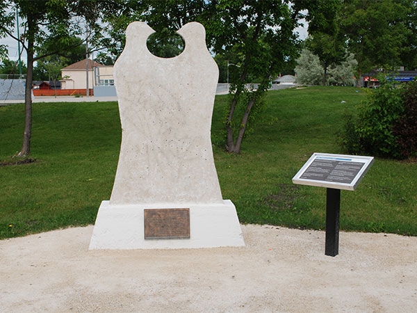 Riel commemorative monument in Riel Park