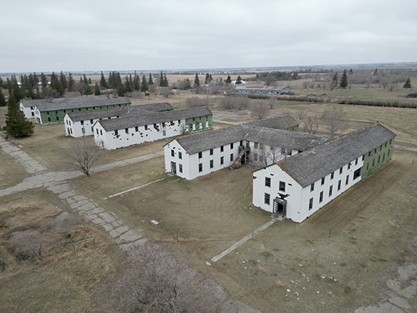 Aerial view of the former barracks of the No. 1 Air Navigation School