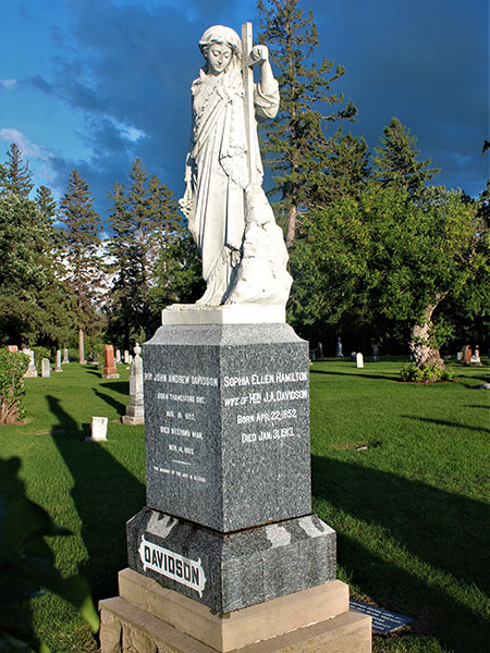 “Stone Angel” monument in the Riverside Cemetery