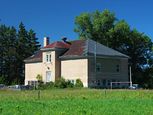 Rear view of the former Roseisle School building