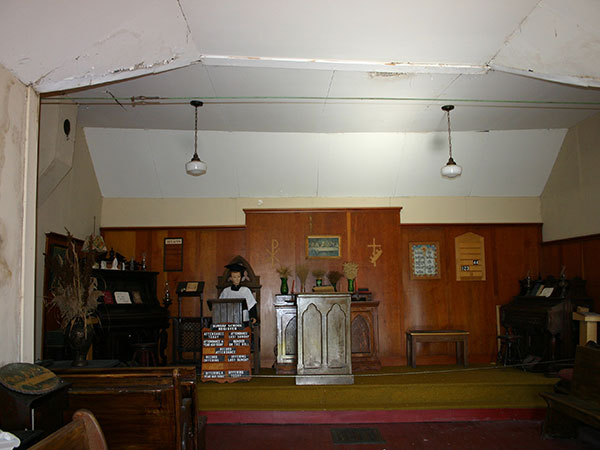 Interior of Roseville Anglican Church at the Chapman Museum
