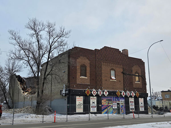 The former Roxy Theatre under demolition