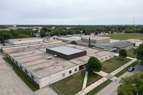 Aerial view of Salisbury Morse Place School