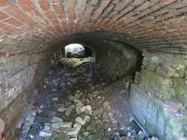 A tunnel where bricks were dried before transporting them to the kilns