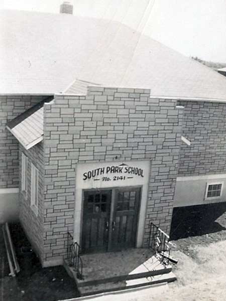 The second South Park School building, constructed in 1950