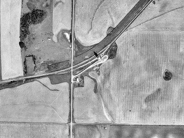 Aerial photo of the Springhill elevator site