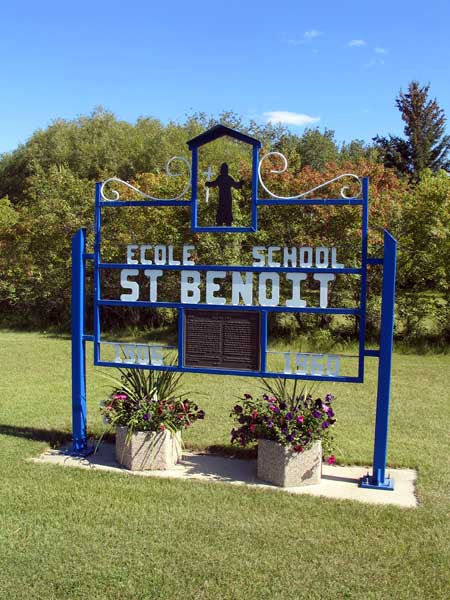 St. Benoit School commemorative sign