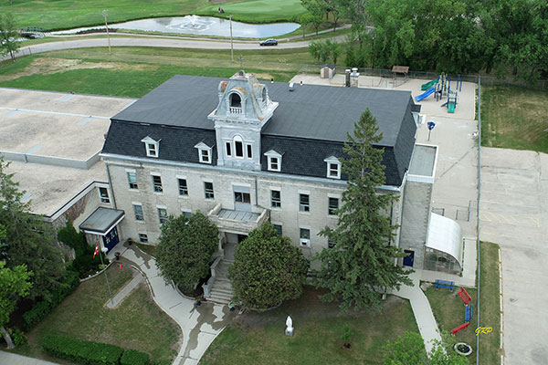 Aerial view of the former St. Charles Convent