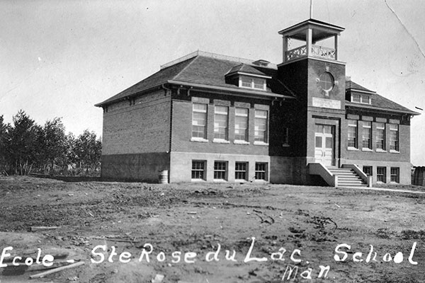 Postcard view of Ste. Rose du Lac School